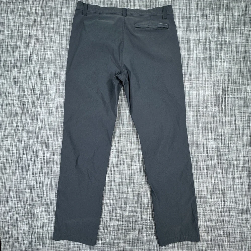 Eddie Bauer Takeoff Chino Pants Mens 34x34 Gray Blue Nylon Stretch Flat Front